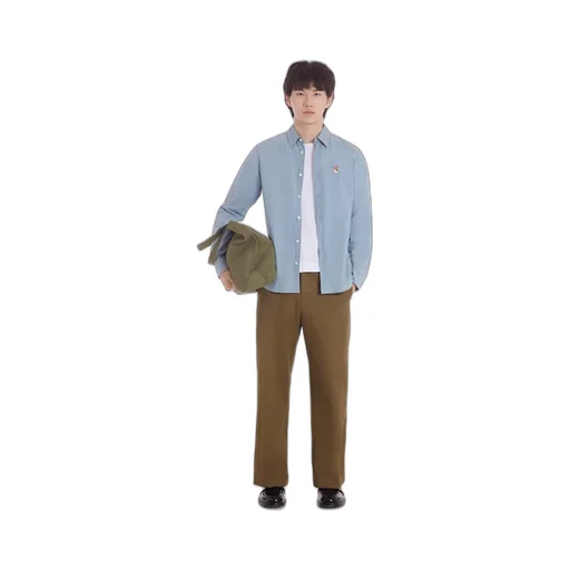 Fox Head Patch Denim Shirt