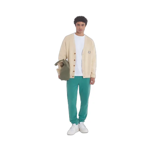 Fox Head Patch Elastic Waist Jogging Pants