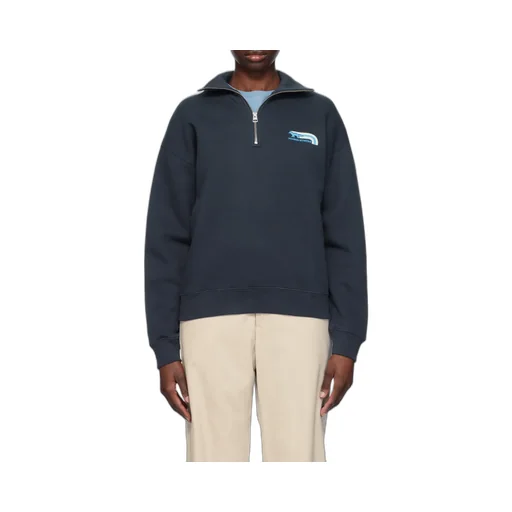 Logo Printed Half-Zip Sweatshirt