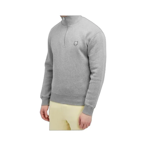 Bold Fox Head Patch Half Zip Sweatshirt