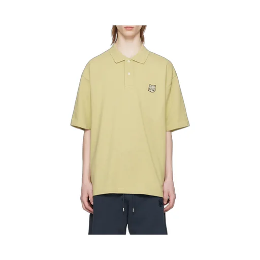 Bold Fox Head Patch Oversized Polo Shirt