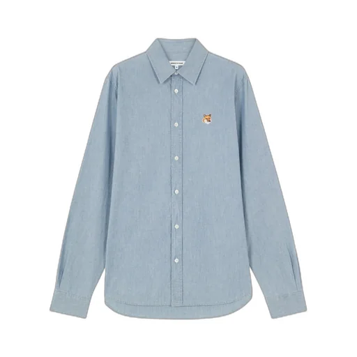 Fox Head Patch Denim Shirt