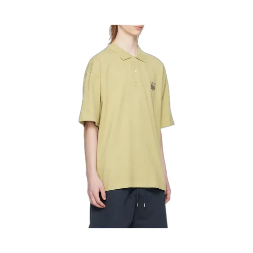 Bold Fox Head Patch Oversized Polo Shirt