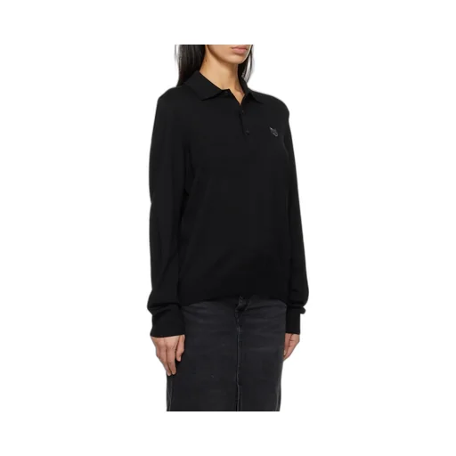 Fox Head Patch Fine-Knit Polo Shirt
