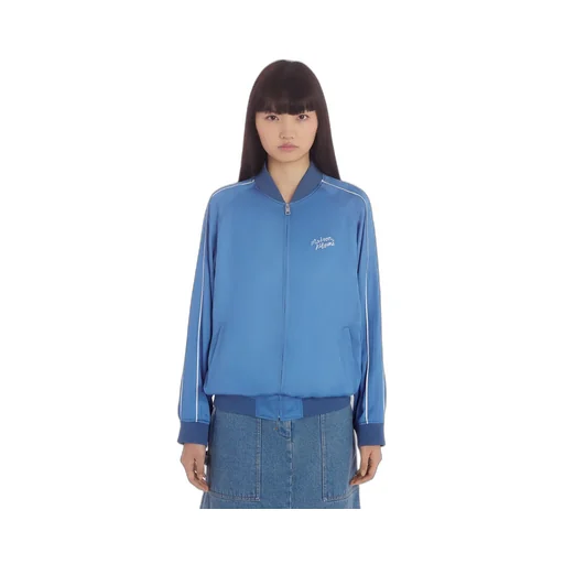 Teddy Logo Embroidered Satin Bomber Jacket