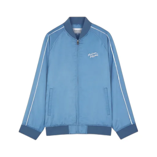 Teddy Logo Embroidered Satin Bomber Jacket