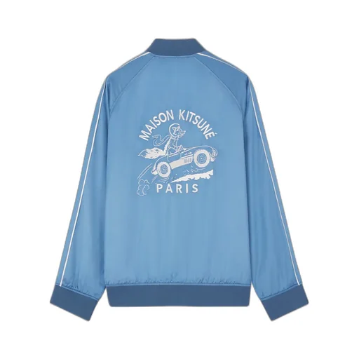 Teddy Logo Embroidered Satin Bomber Jacket