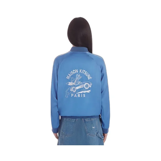Teddy Logo Embroidered Satin Bomber Jacket