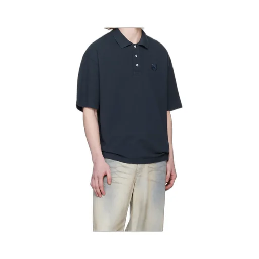 Bold Fox Head Patch Oversized Polo Shirt