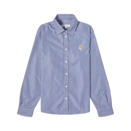 Fox Head Patch Striped Shirt