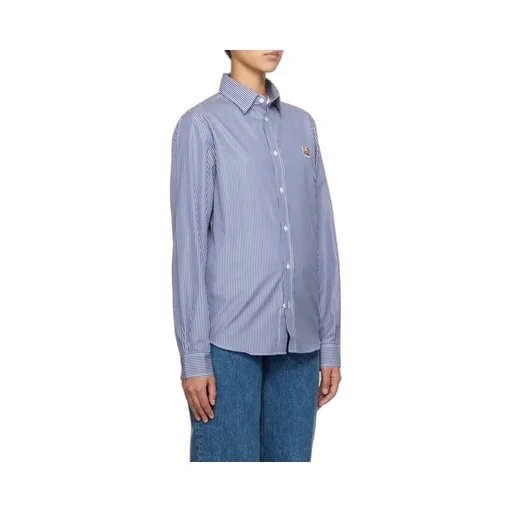Fox Head Patch Striped Shirt