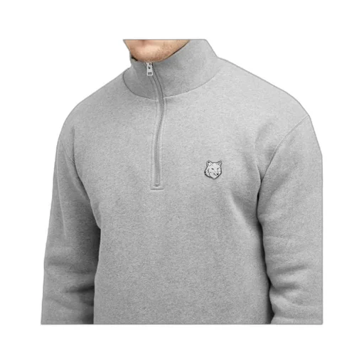 Bold Fox Head Patch Half Zip Sweatshirt