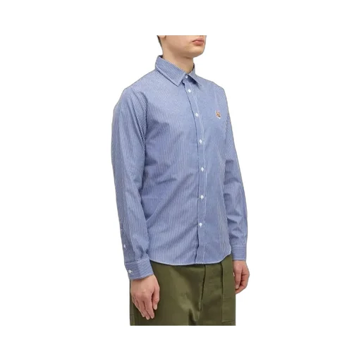 Fox Head Patch Striped Shirt