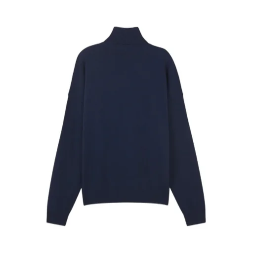 Roll-Neck Fox Head Intarsia Knit Jumper