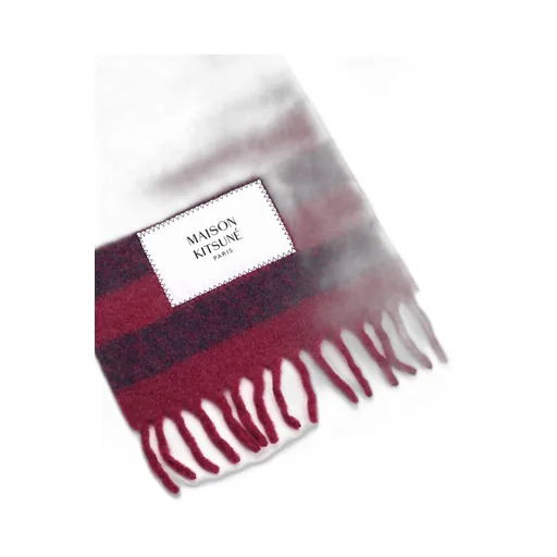 Striped Fringed Knit Scarf