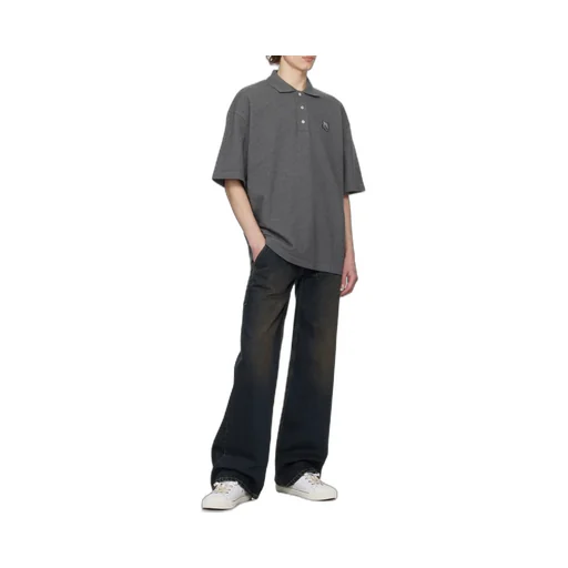 Bold Fox Head Patch Oversized Polo Shirt