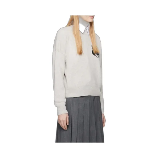 Logo-Intarsia Wool Jumper