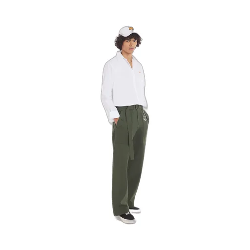 Mid-Waisted Straight-Leg Trousers