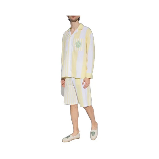 Logo-Print Striped Cotton Shirt