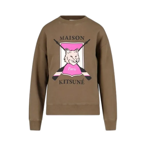 Fox Motif Crewneck Sweatshirt