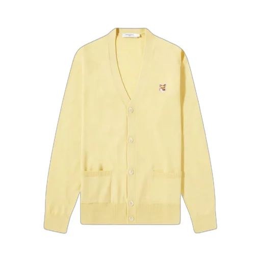 Fox Head-Patch Knitted Cardigan