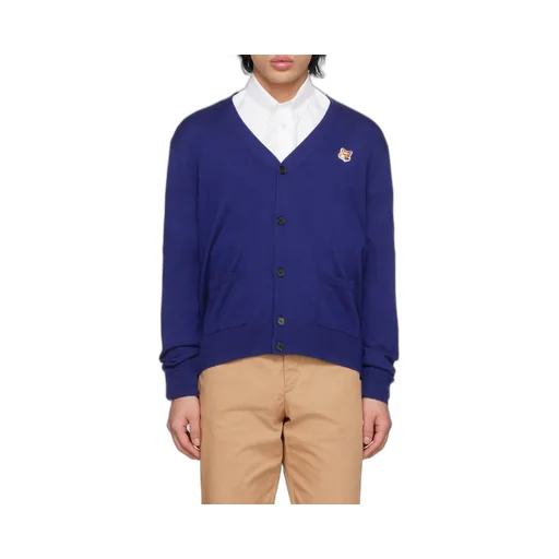 Chillax Fox-Patch V-Neck Cardigan