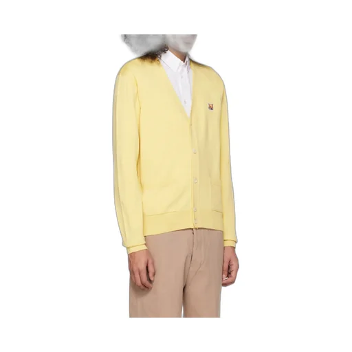 Fox Head-Patch Knitted Cardigan