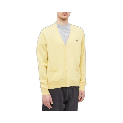 Fox Head-Patch Knitted Cardigan