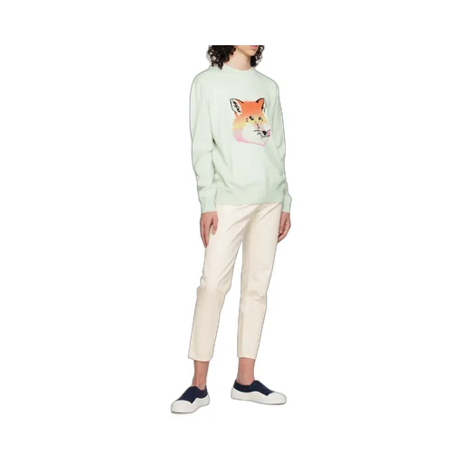 Fox Head Intarsia-Knit Jumper