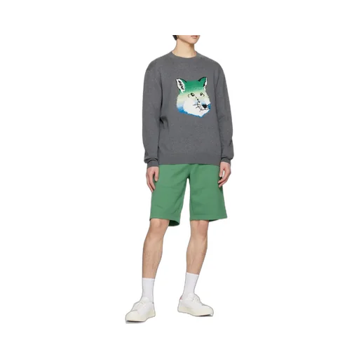 Fox Head Intarsia-Knit Jumper