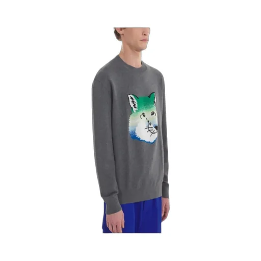 Fox Head Intarsia-Knit Jumper