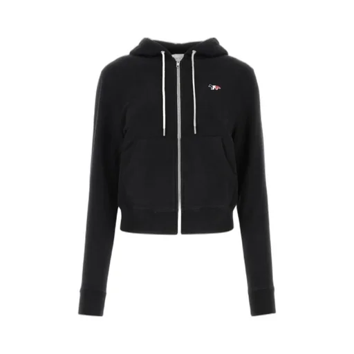 Fox Embroidery Zip-Up Hoodie