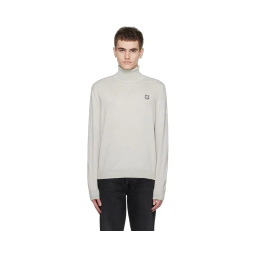 Bold Fox Head Patch Turtleneck Jumper