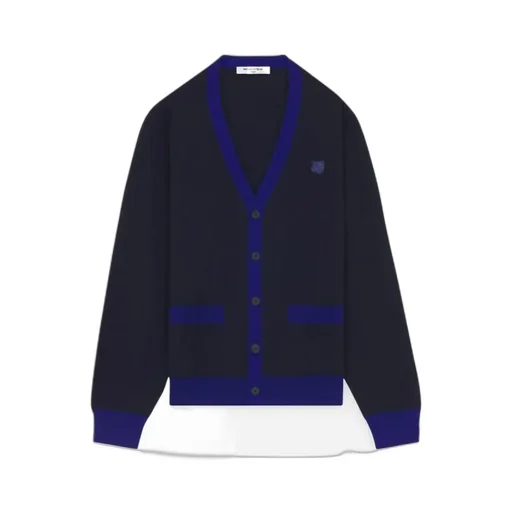 Bold Fox Head Patch V-Neck Cardigan