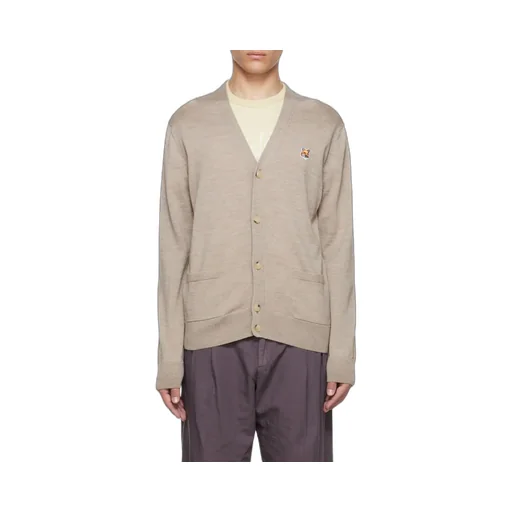 Fox-Patch Wool Cardigan