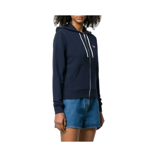 Three-Color Striped Fox Patch Hoodie