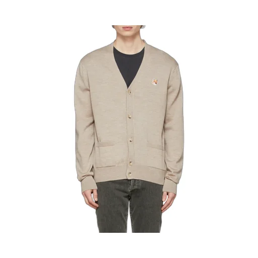 Fox-Patch Wool Cardigan