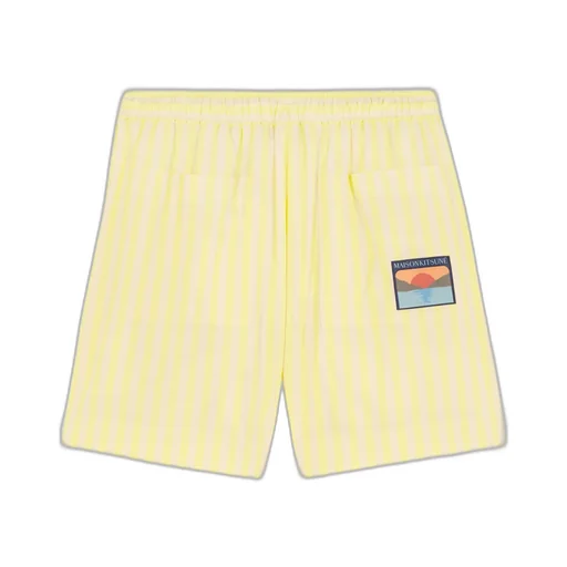 Logo Patch Striped Shorts