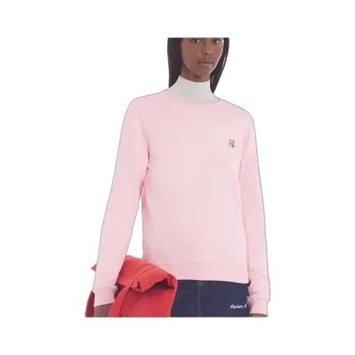 Fox Head-Patch Crewneck Sweatshirt