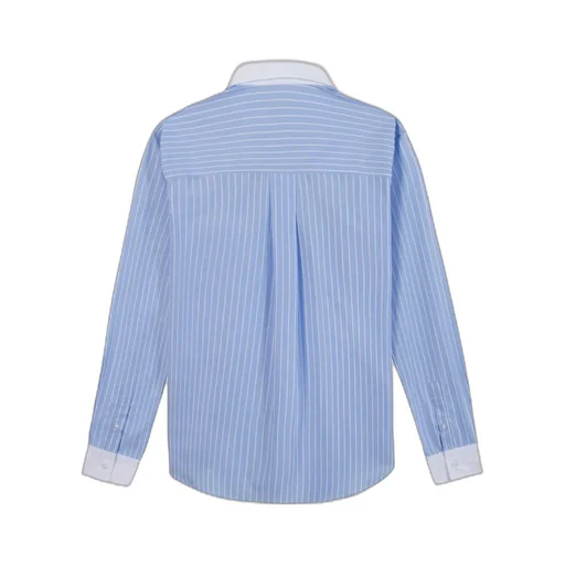 Stripes Embroidered Collar Shirt