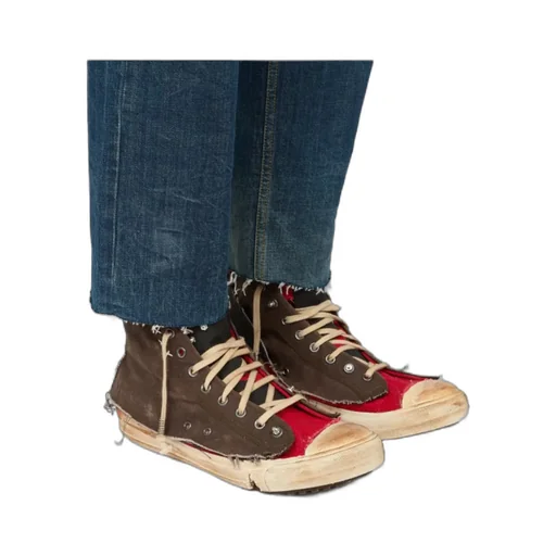 Frayed-Edges Distressed Sneakers