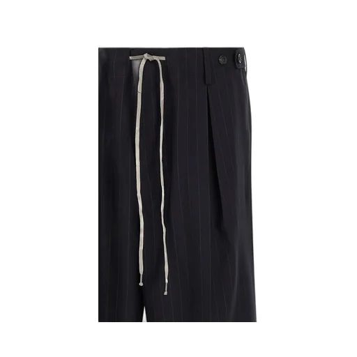 Pinstripe Drawstring Pleated Trousers