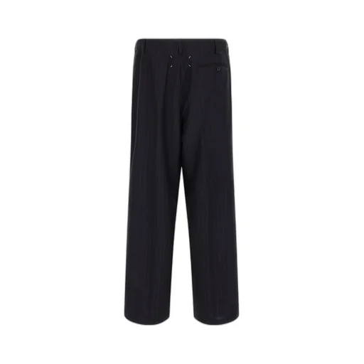 Pinstripe Drawstring Pleated Trousers