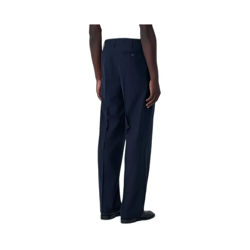 Pinstripe Drawstring Pleated Trousers