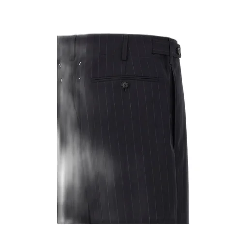 Pinstripe Drawstring Pleated Trousers