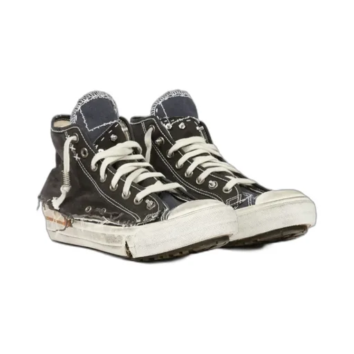 Distressed Lace-Up Sneakers