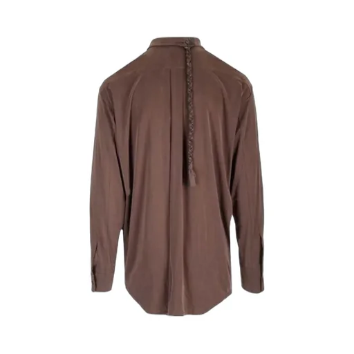 Braided-Strap Detailed Spread Collared Shirt