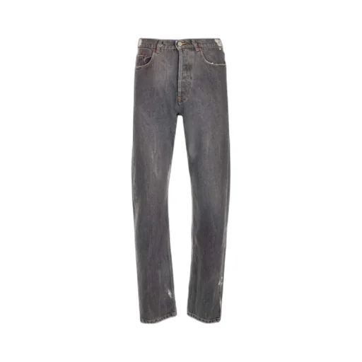 Unregular Logo Patch Jeans