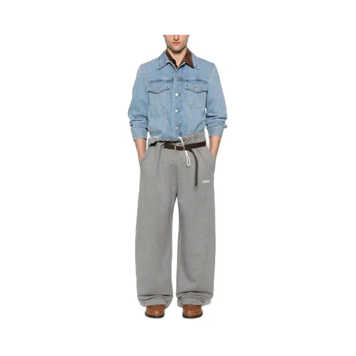Logo Embroidered Wide Leg Pants