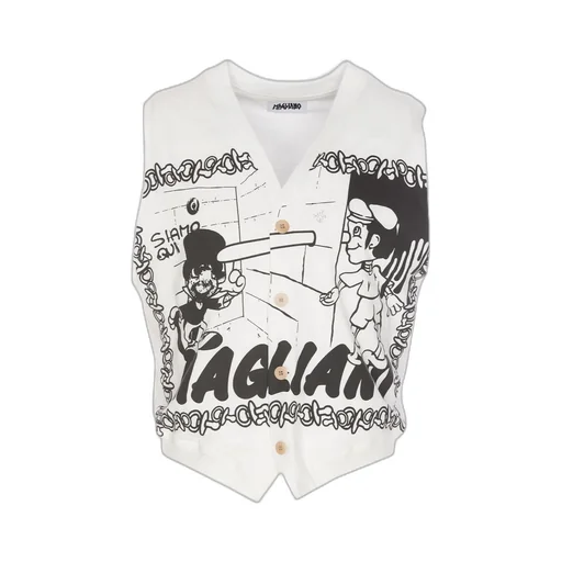 Graphic Printed V-Neck Vest